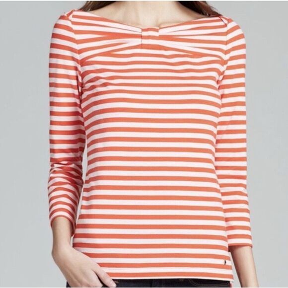 ✨Kate Spade Wheaton Red & Pink Striped Bow Sz Small Top✨ - Picture 3 of 9